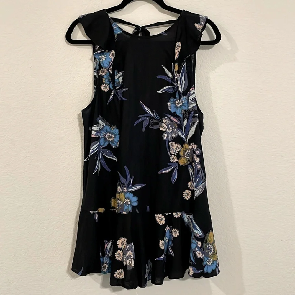 Free People Women Summer in Tutlum Tunic Small Black Coastal Longline Lagenlook